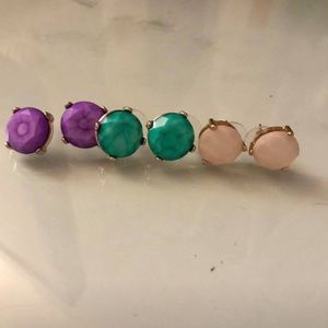 Set of 3 stud earrings